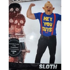The Goonies Sloth Costume Mens Large Hey You Guys Shirt and Suspenders Set NEW